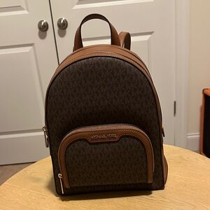Michael Kors Dark Brown and Tan Backpack